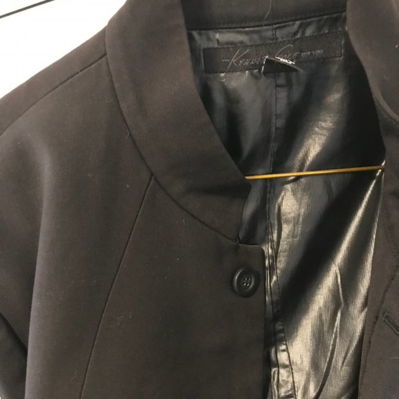 Kenneth Cole (Sz L, 42) Black Sport Coat (heavy/medium weight) - Picture 4 of 8